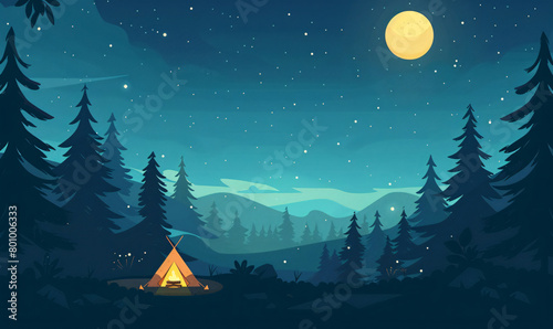 camping in the mountains-generative ai