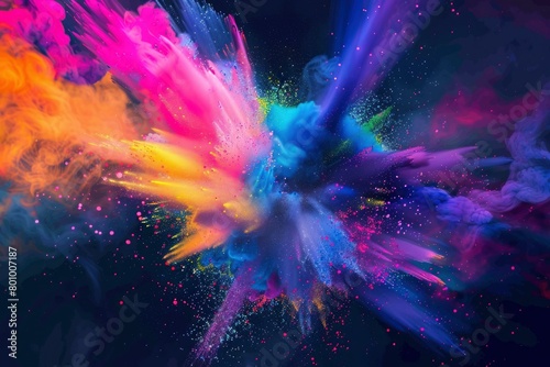 A colorful explosion of color in abstract style. photo