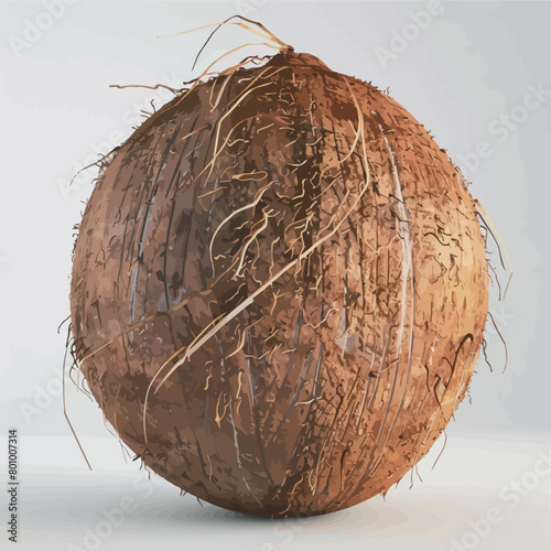 Coconut isolated on white background. 3d render illustration.