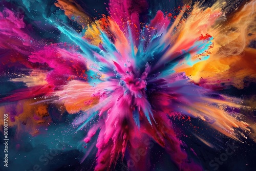 Abstract pop background with explosion of colors to the beat photo