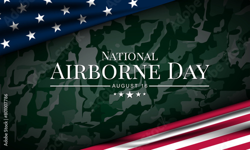 National Airborne Day August 16 background vector Illustration