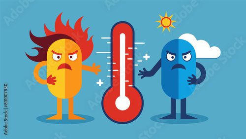 The temperature fluctuates between hot and cold making the individual feel like they are being manipulated by an outside force..