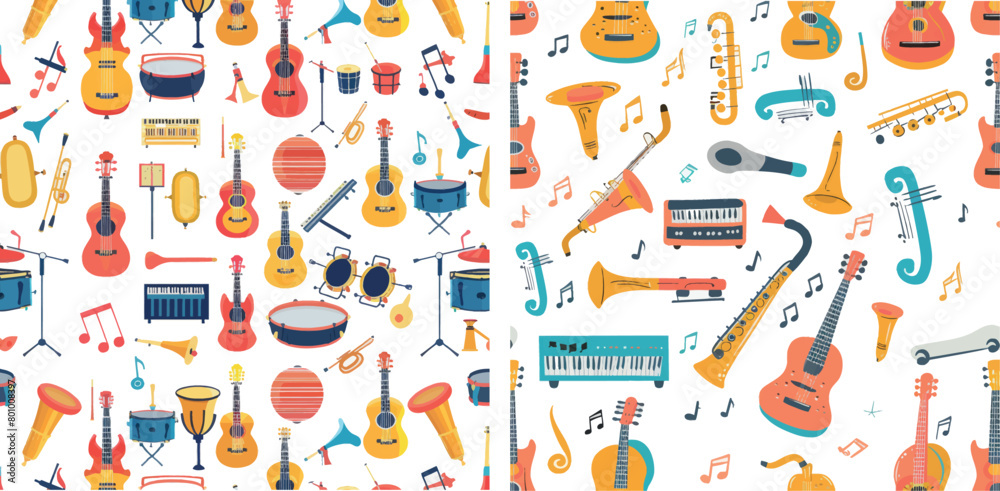 Music instrument colorful pattern