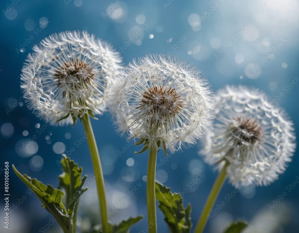 dandelion on blue background dandelion on blue background