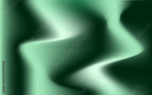 3D green Silk Cloth Curtain Wave Background. Flowing Movements gradient light on black background. Luxury concept of Technology, Digital, Communication, Science, Music in trend 90s style. Y2K Vector 