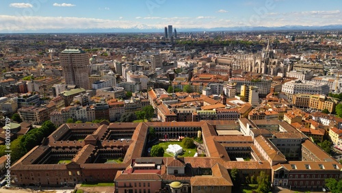 Obraz na plátně Aerial view of the University of Milan