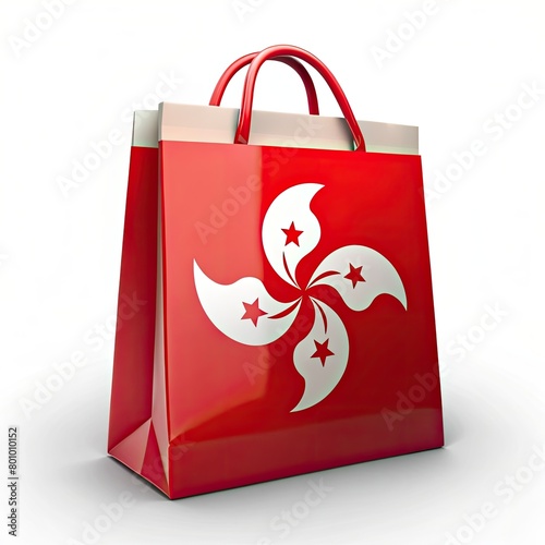 Vibrant HONG KONG Flag Shopping Bag . Vibrant HONG KONG Flag Shopping Bag - Retail Concept. HONG KONG Flag Shopping Bag - Iconic Retail Tribute - Generative AI