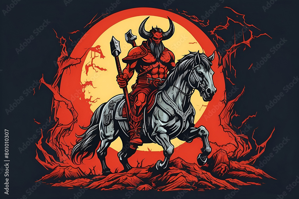 a man with a sword and a bull with horns holding a sword Nightmare's Roar The Screaming Horseman a man with a sword and a bull with horns holding a sword Nightmare's Roar The Screaming Horseman