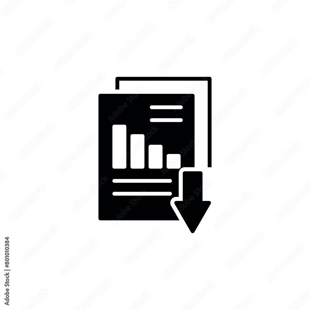 Diagram decrease icon vector illustration. Document icon on isolated background. Report sign concept. Diagram decrease icon vector illustration. Document icon on isolated background. Report sign concept.