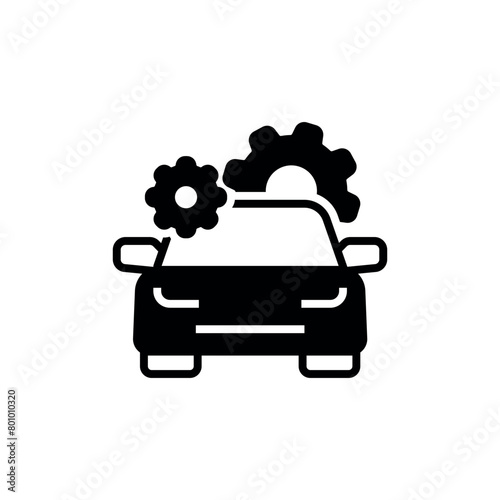 Car repair icon vector illustration. Car and cogwheel on isolated background. Service sign concept.