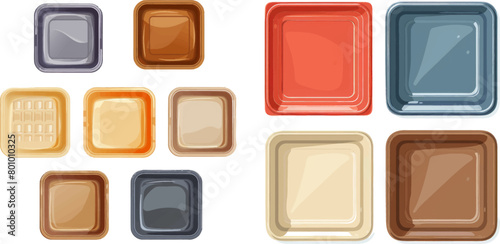 Restaurant platter isolated vector illustration of tray empty for food