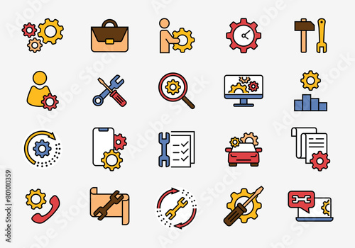 Repair icon vector illustration. Symbol gear on isolated background. Support sign concept.