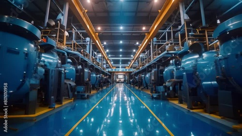 Symmetry in Industrial Might: Boiler Room Elegance. Concept Industrial Aesthetics, Symmetrical Designs, Boiler Room Photography, Elegance in Industry photo