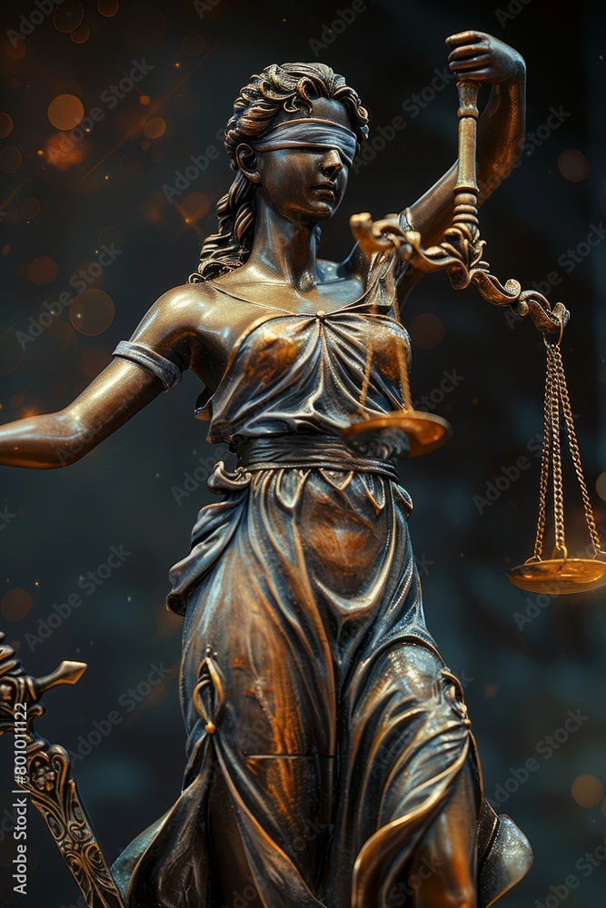 lady justice classic over blurred background