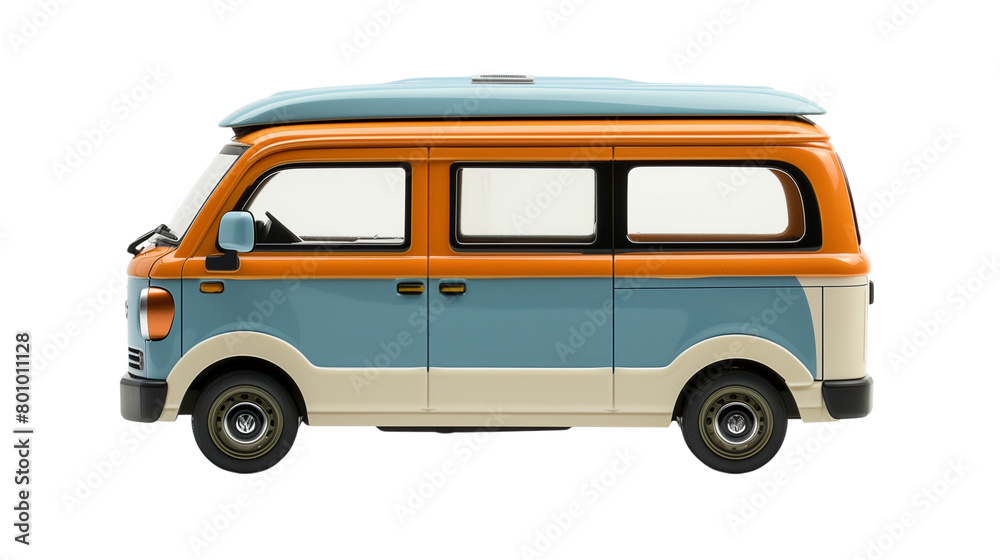 Isolated white car, yellow van, automatic, transportation, delivery, mini, bus, small, goods, tourism, commerce, red