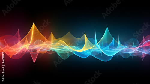 Energetic spectrum lines dancing in harmony, illustrating innovation.