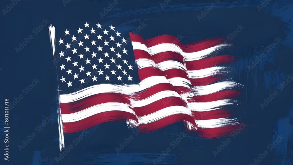 American flag brush strokes