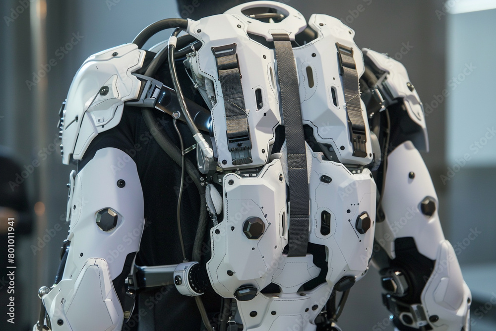 Fototapeta premium Modular exoskeletal armor system with customizable components