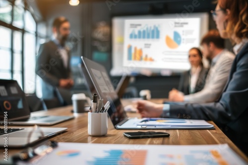 Business professionals presenting findings from a case study