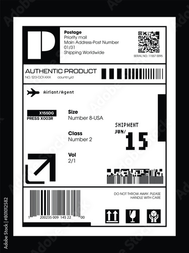 Label pack design. Vector graphic asset for streetwear design. Retro futuristic element in Y2K for apparel, clothing and poster design