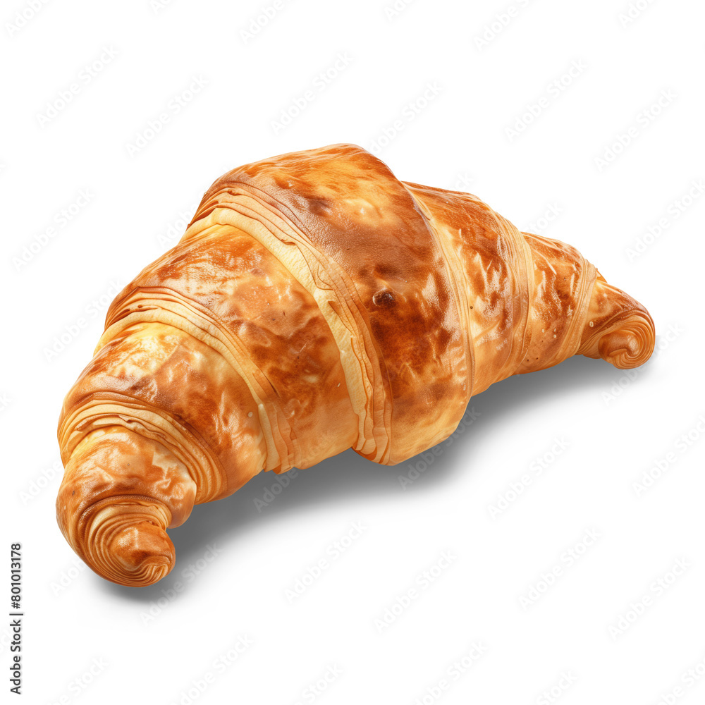 3d realistic render vector icon, Croissant, on transparent background