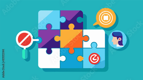 A puzzle game that includes options for players with sensory processing disorder to limit visual and auditory distractions.. Vector illustration