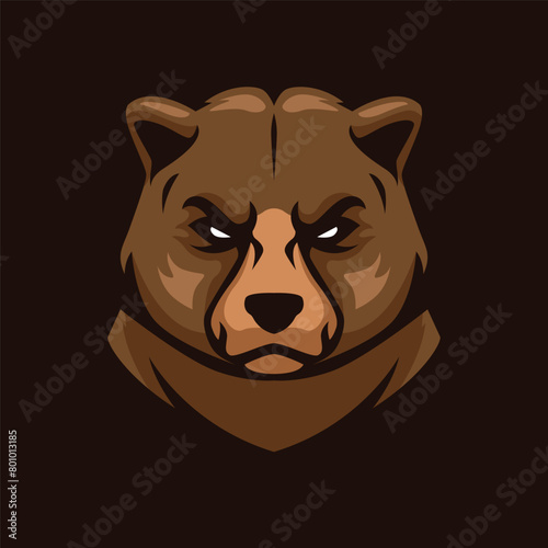 Grizzly bear head mascot logo esports