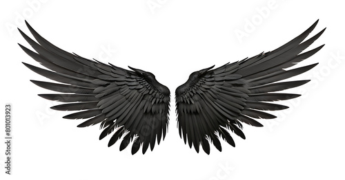 black devil with wings on isolated white background