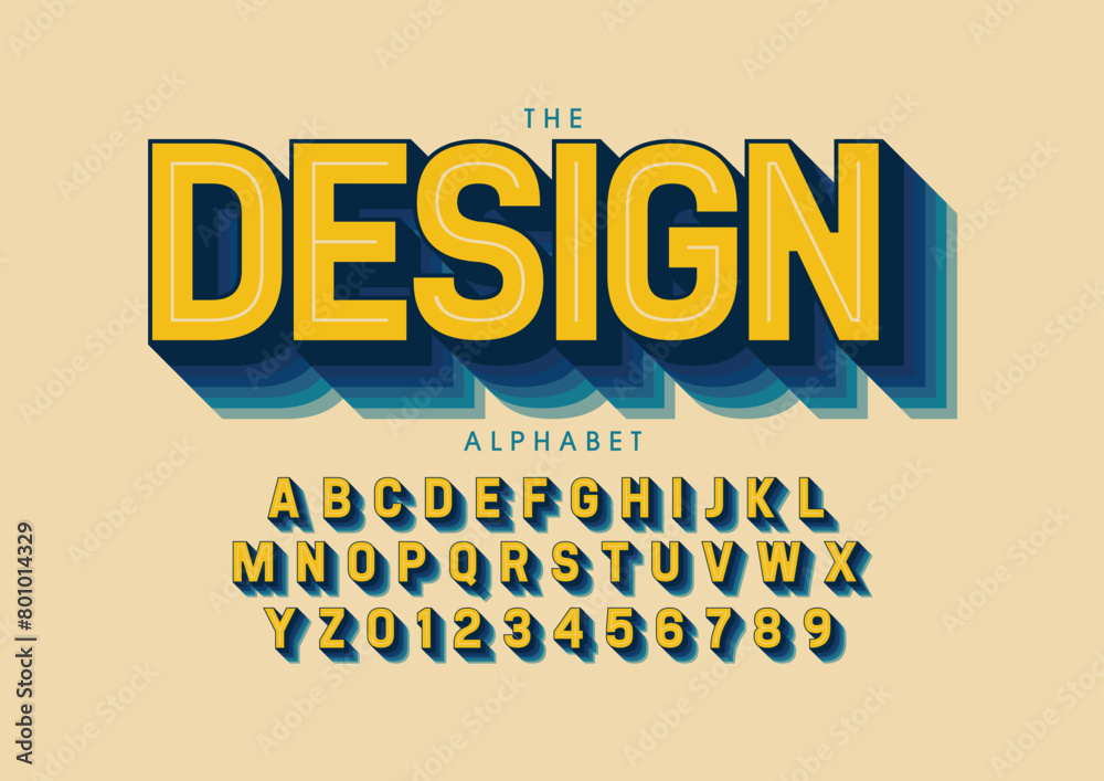 Vector of stylized modern font and alphabet Vector of stylized modern font and alphabet