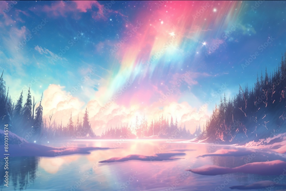 Twilight Aurora over Calm Waters Twilight Aurora over Calm Waters