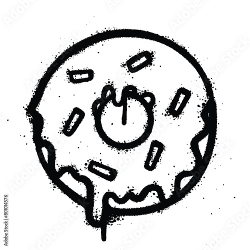 Graffiti spray donuts isolated on white background