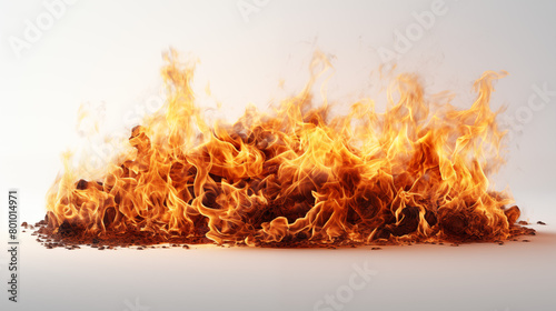 fire on white background cut out