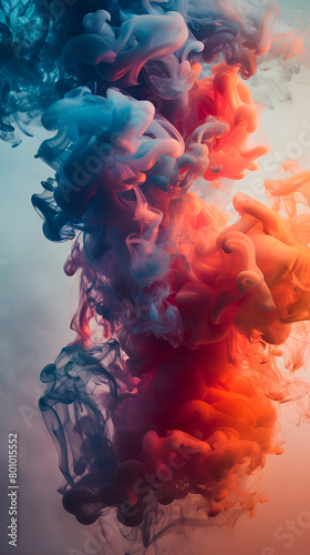 Isolated colored smoke on a white backdrop ,Colorful smoke isolated on white background,Abstract background of colorful smoke 