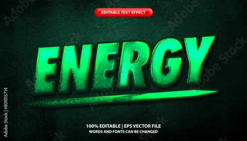 Energy editable text effect template, shiny futuristic action movie metal typeface, premium vector