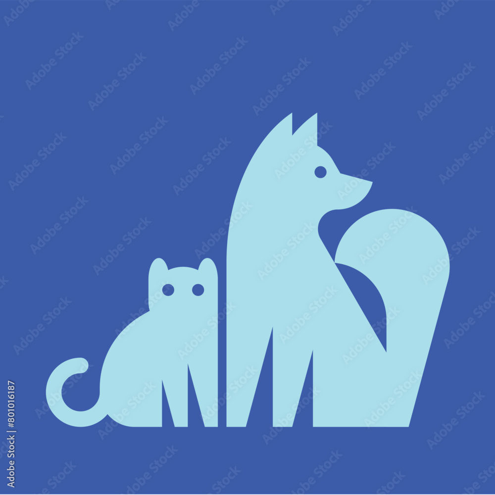 Obraz premium Dog and Cat logo. Icon design. Template elements 