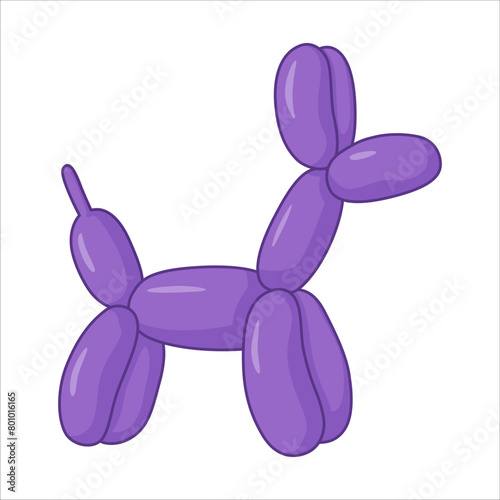 Twisting ballon. Dog shaped. Childish toy.