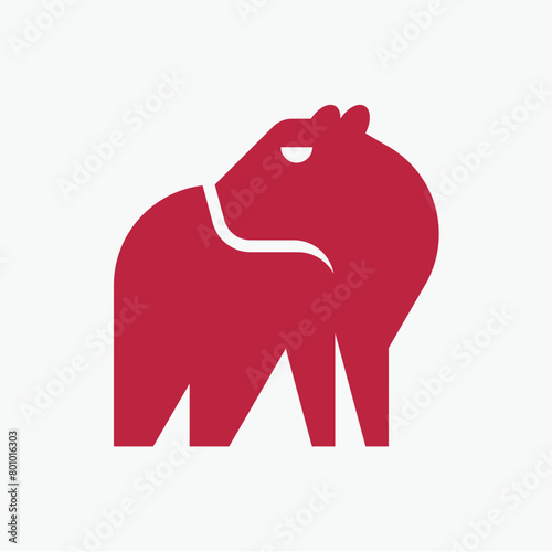 Capybara logo. Icon design. Template elements