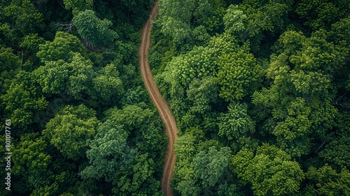Discover the beauty of nature with this stunning aerial view of a lush green forest