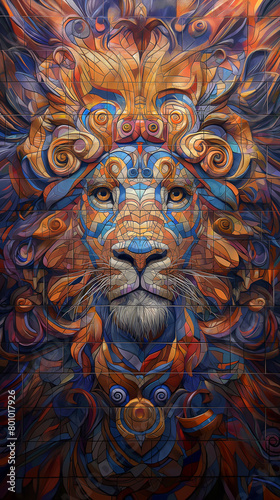 Lion_Portrait_In_African_tiles_in_the_style_of_hyperrealistic_style (9)
