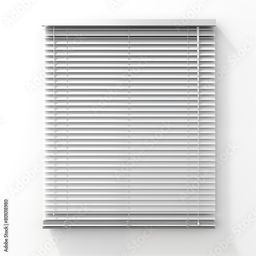 White venetian blinds or shutters on a white wall 3D illustration