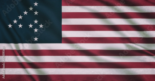American flag with number 4 in stars