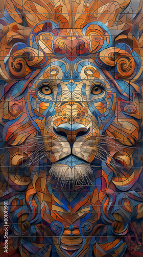 Lion_Portrait_In_African_tiles_in_the_style_of_hyperrealistic_style (21)