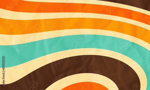 Abstract Vintage Retro 60s 70s Aesthetic Dotted Color Halftone Print Pattern Funky Vector Background