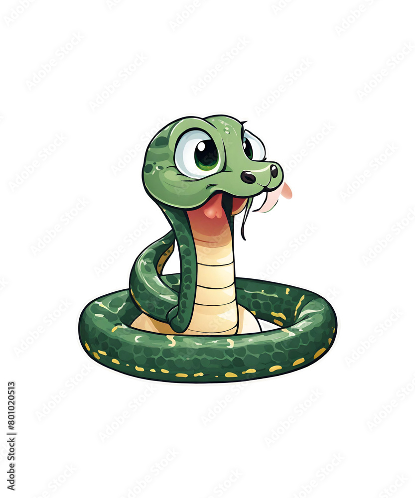 Fototapeta premium anaconda cartoon Snake cartoon, Genaretive AI