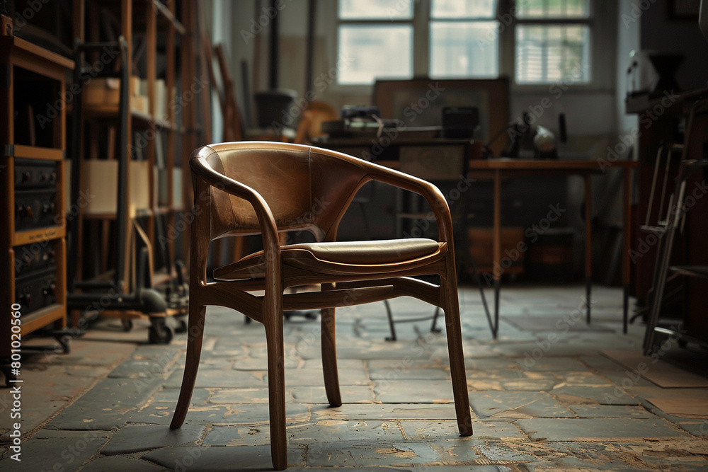 The Bofinger chair in a studio setting, evoking a sense of sophistication and refined aesthetics.