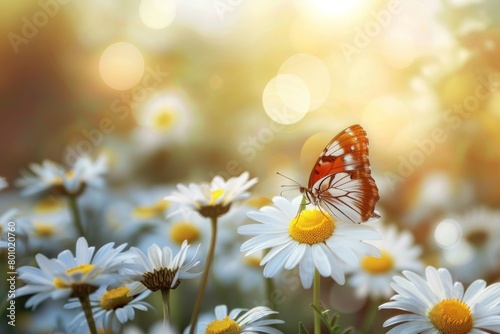 butterfly sitting on a daisy flower