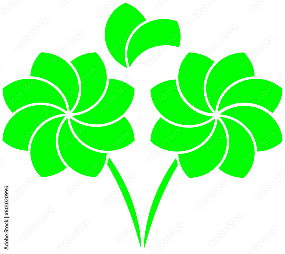 illustration of green flower 