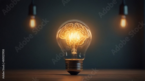 Human brain lightbulb new ideas concept #801021958