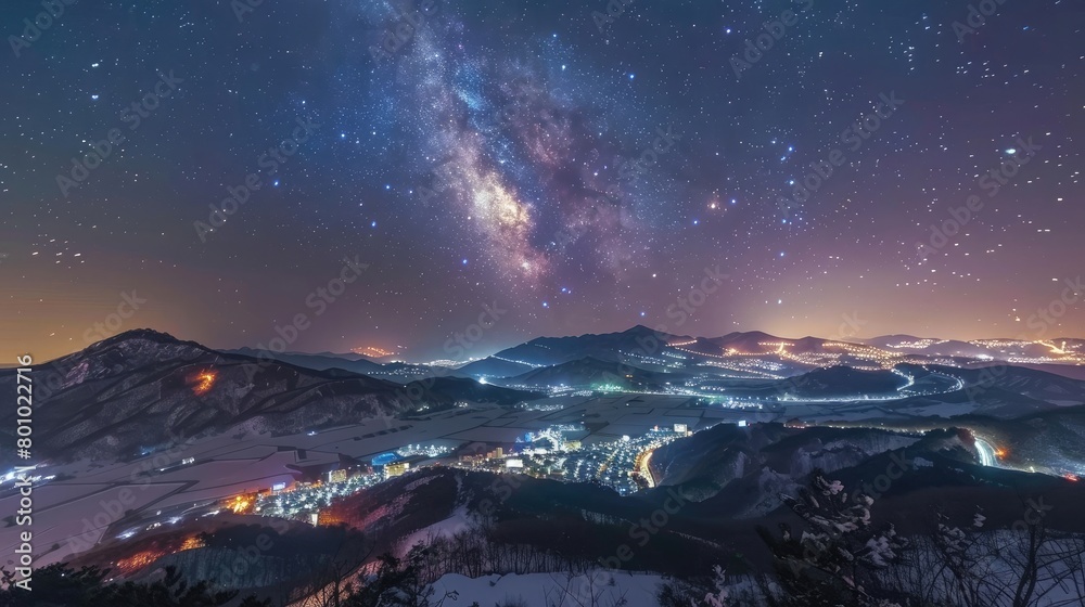 Korean night sky from mountain