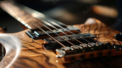 Modern guitar closeup view photo